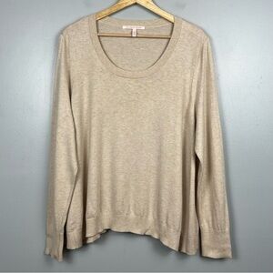 Victoria’s Secret beige cotton viscose cashmere scoop neck swing sweater, XL.